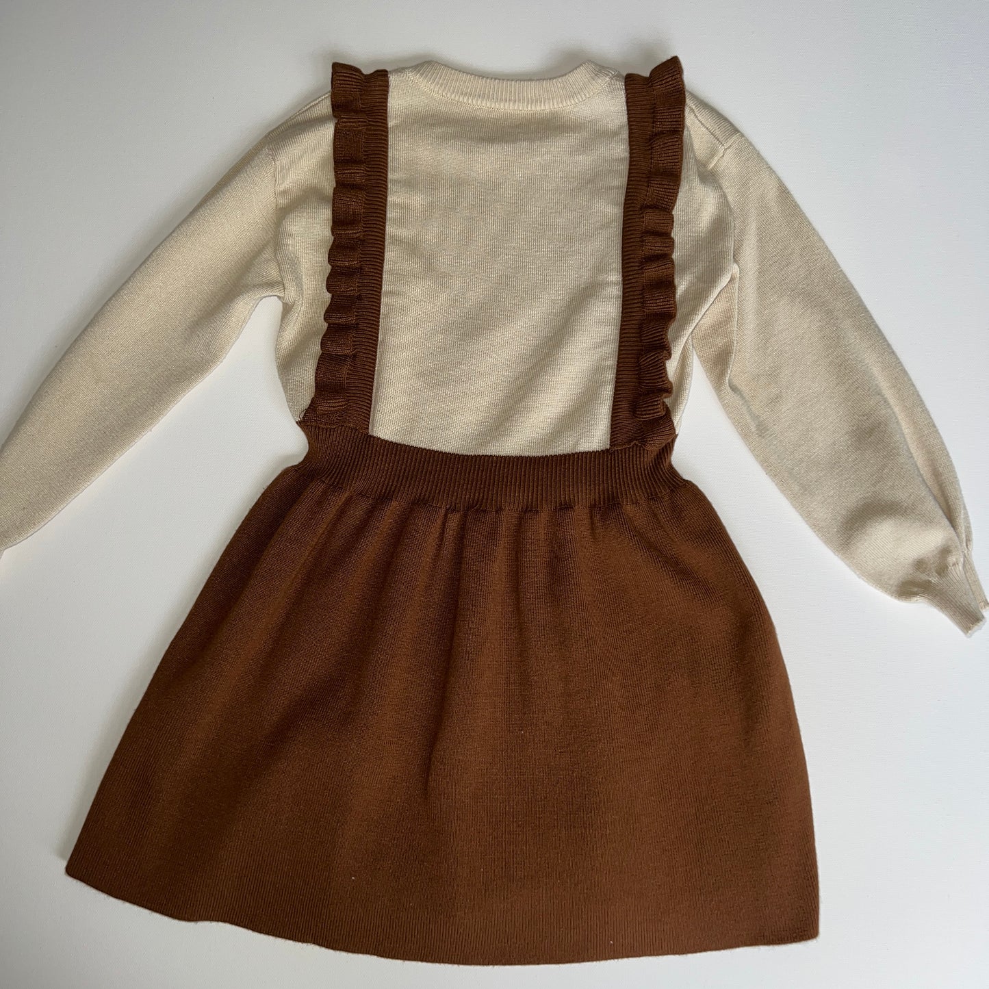 Shein Toddler Girls Two Tone Ruffle Trim 2 In 1 Sweater Dress