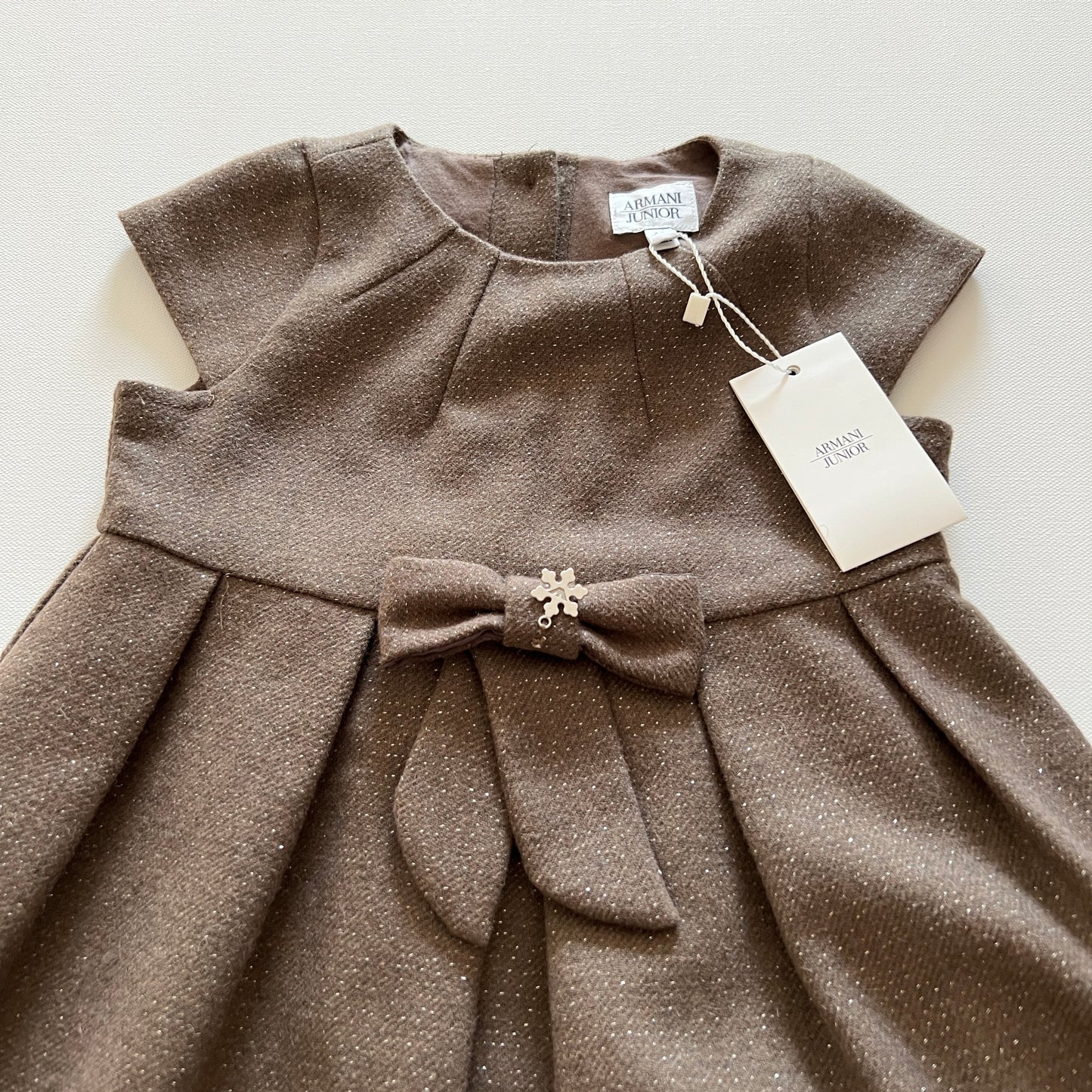 Armani Junior Girls Kids Lurex Glitter Dress - NEW