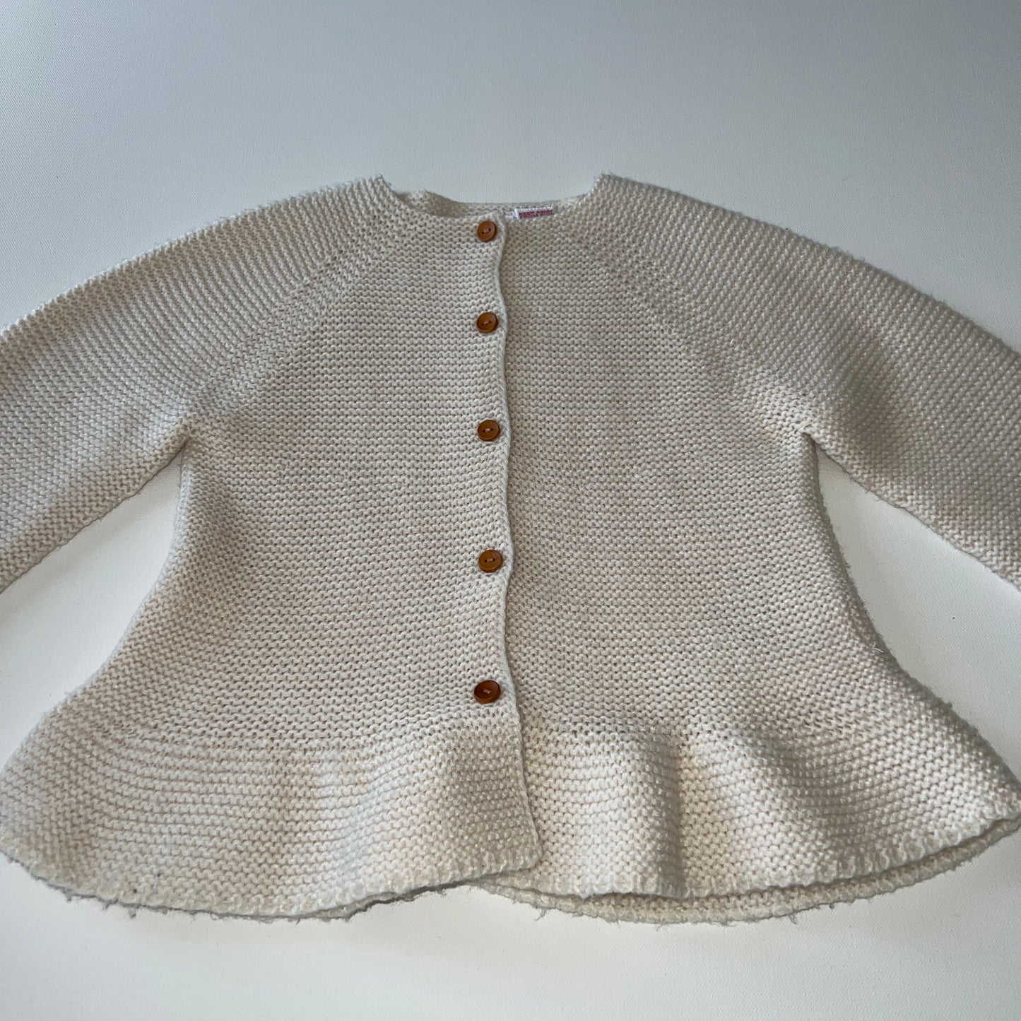 ZARA RUFFLED CABLE KNIT CARDIGAN