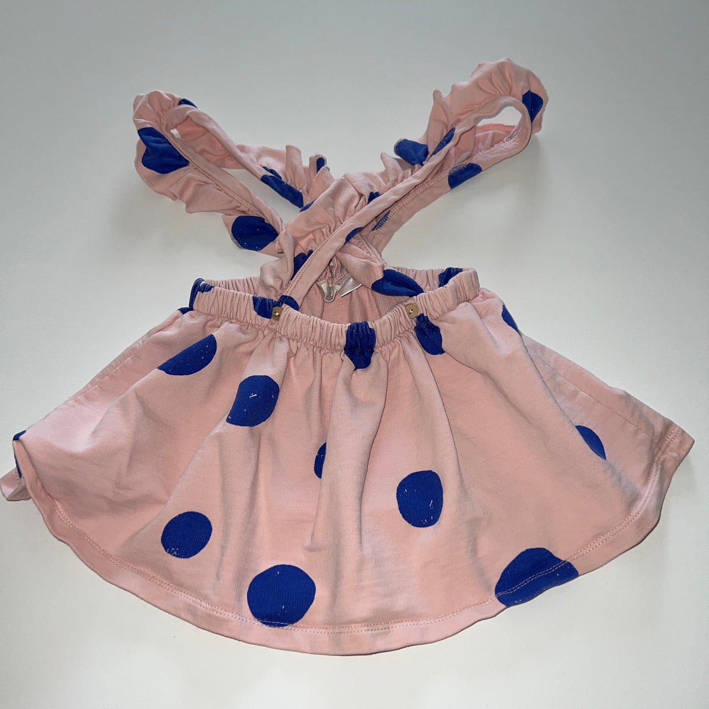 ZARA POLKA DOT SKIRT WITH RUFFLED SUSPENDERS