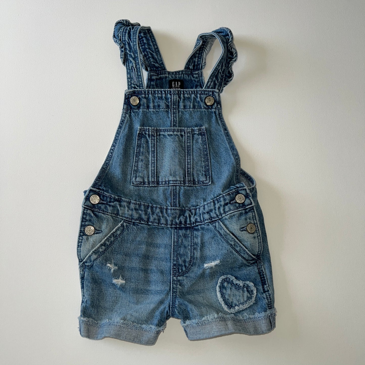 Gap Denim Overalls With Ruffle Straps