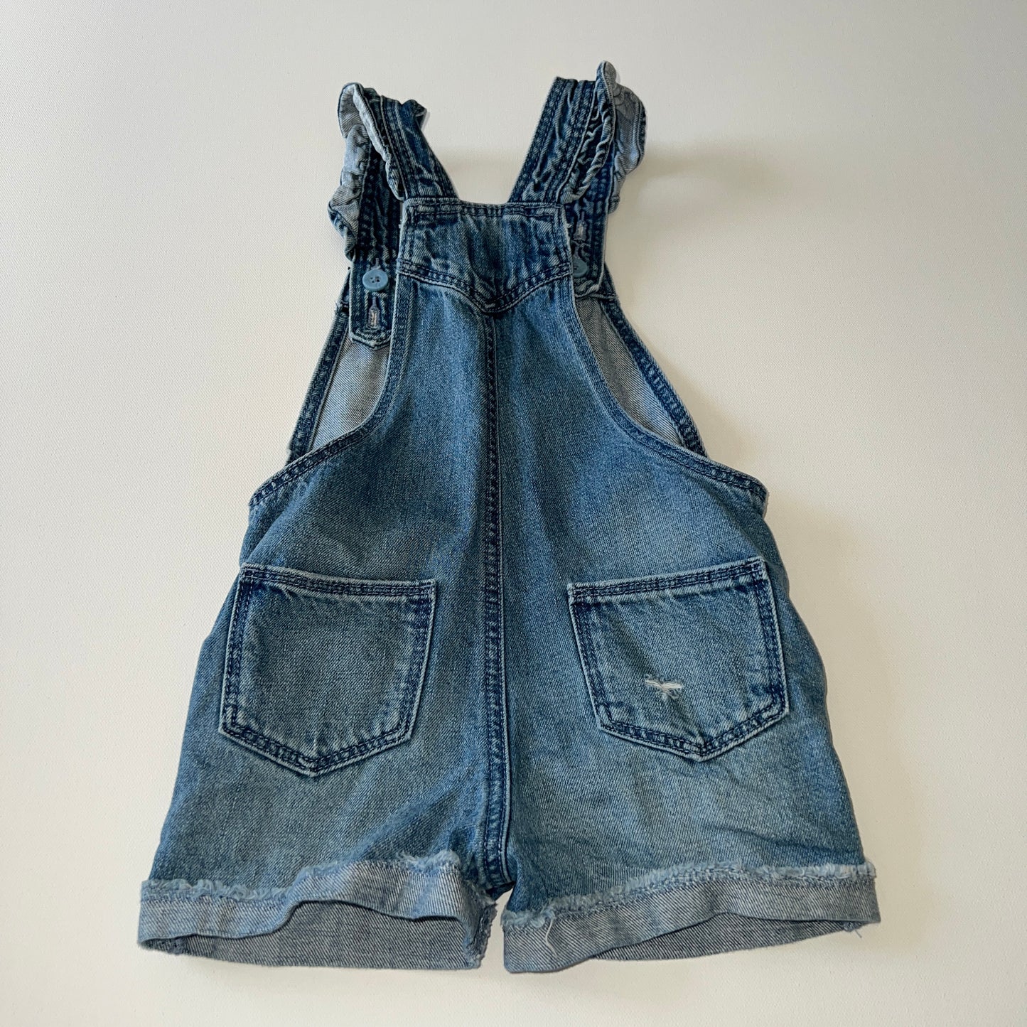 Gap Denim Overalls With Ruffle Straps