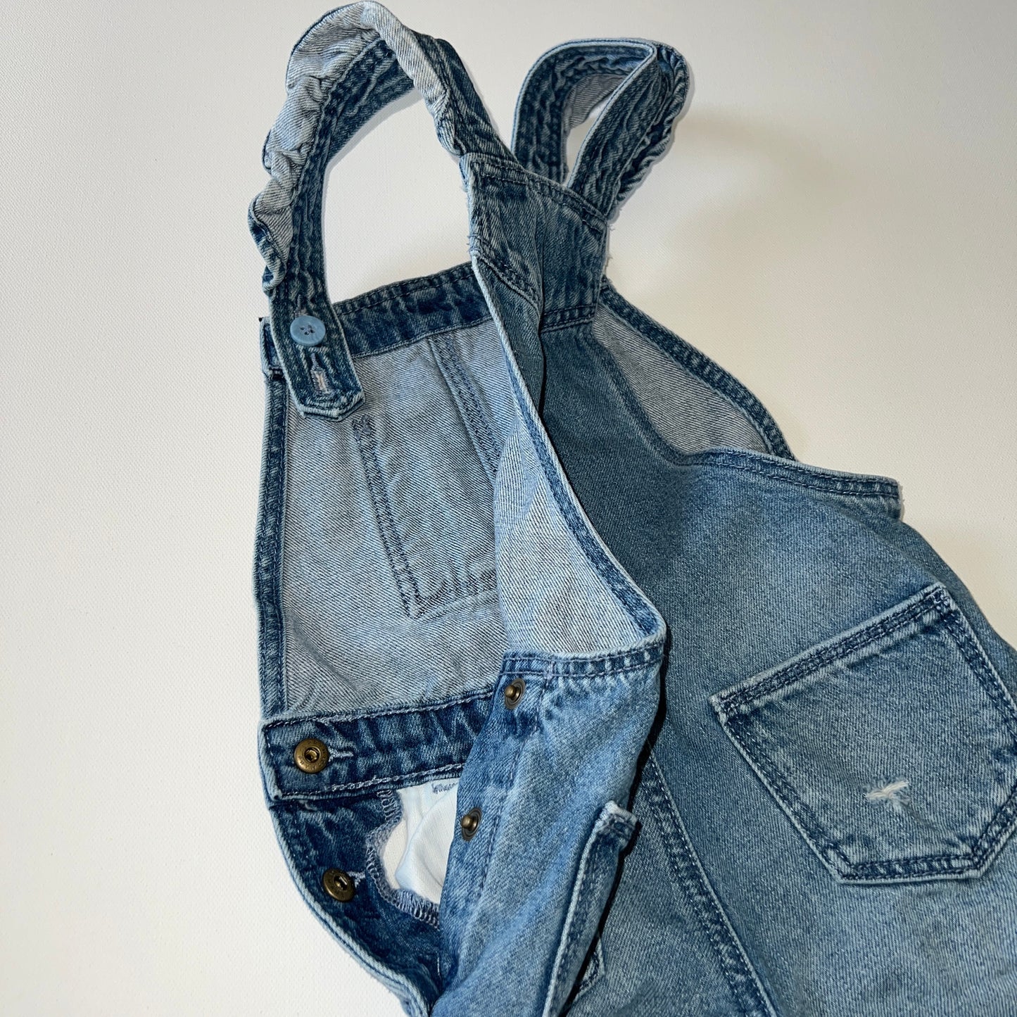 Gap Denim Overalls With Ruffle Straps