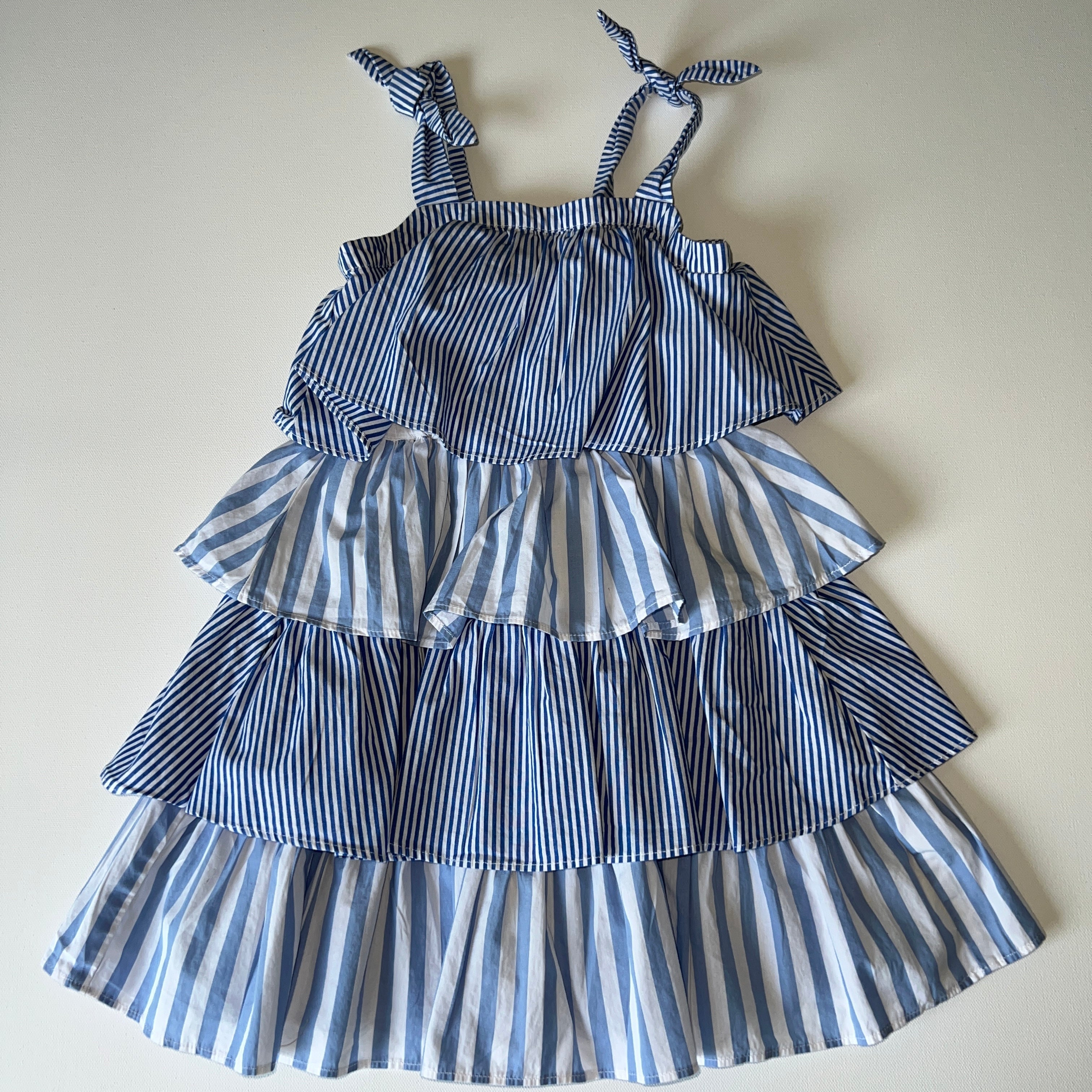 J.Crew Girls tiered dress in mixed stripes Tinda Collective