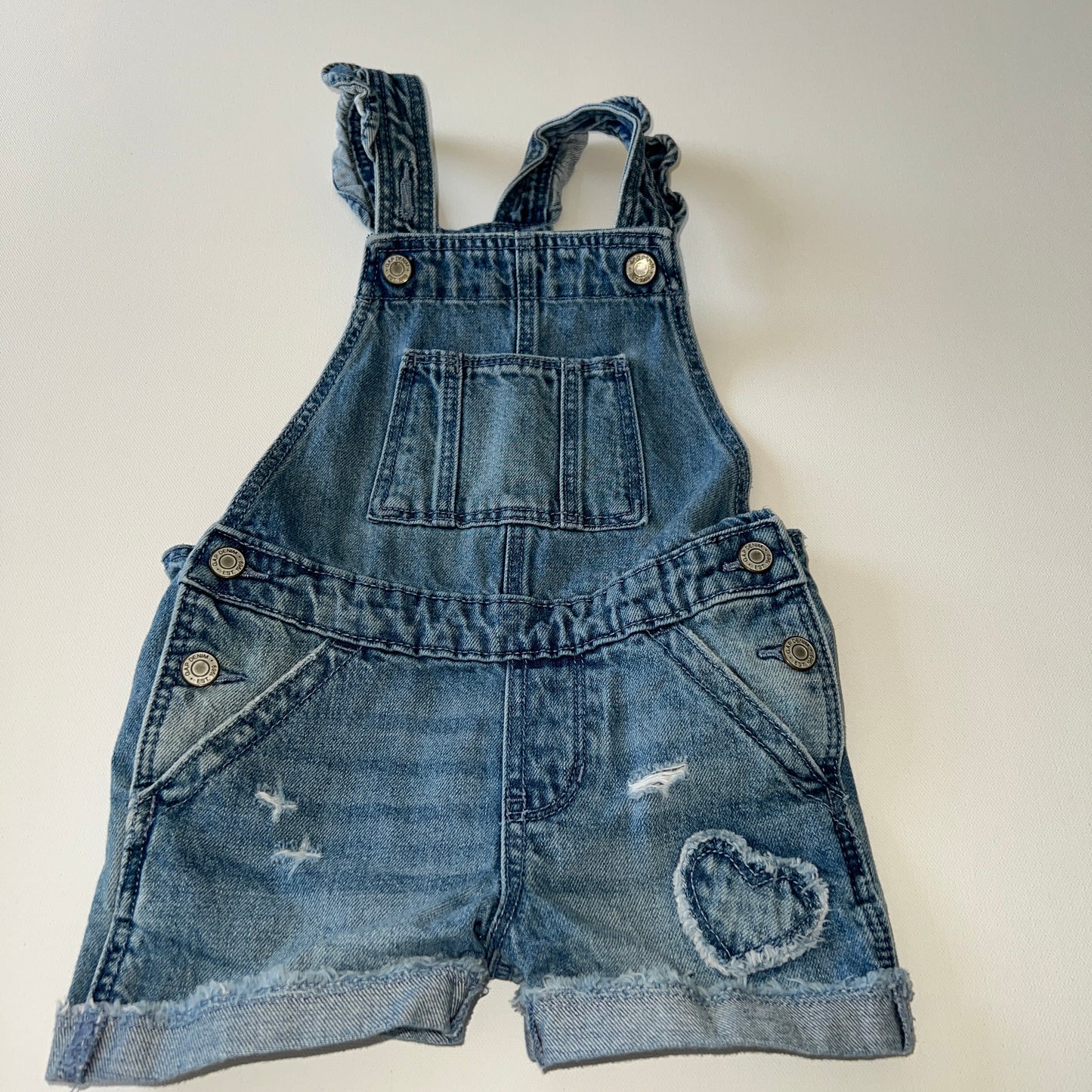 Gap Denim Overalls With Ruffle Straps