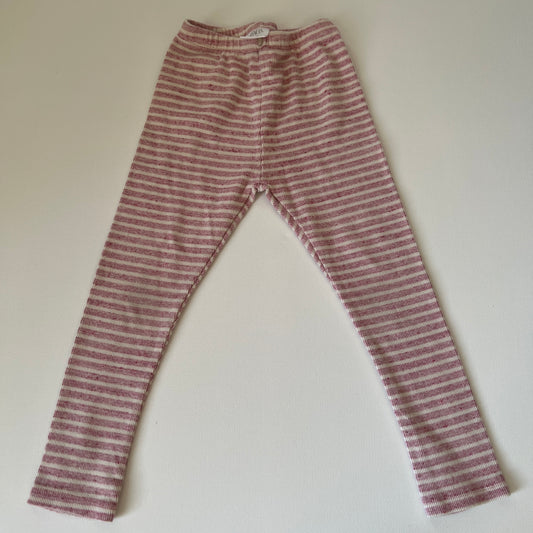 Zara Girls Pink Striped Leggings