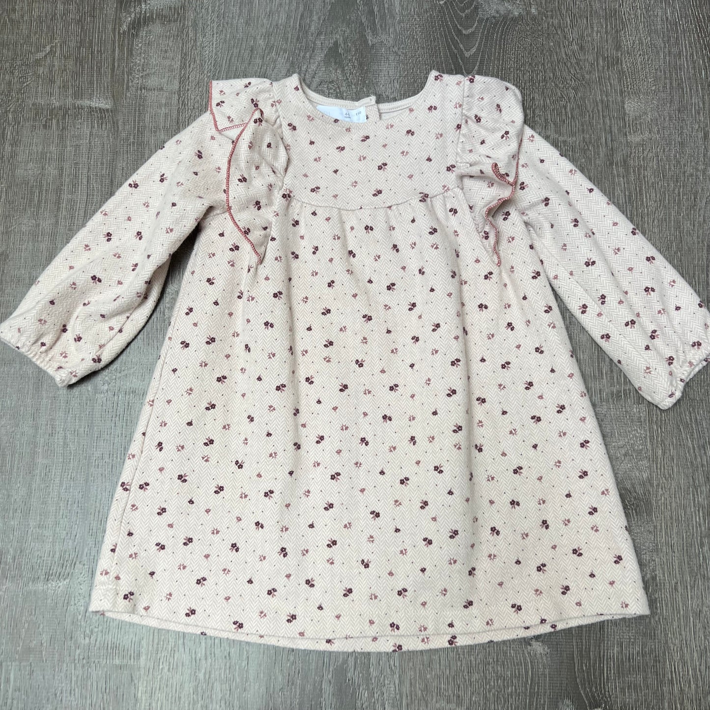 Cream and floral toddler Zara dress - front