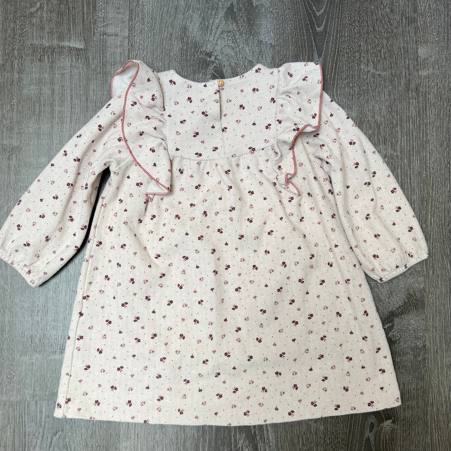 Cream and floral toddler Zara dress - back